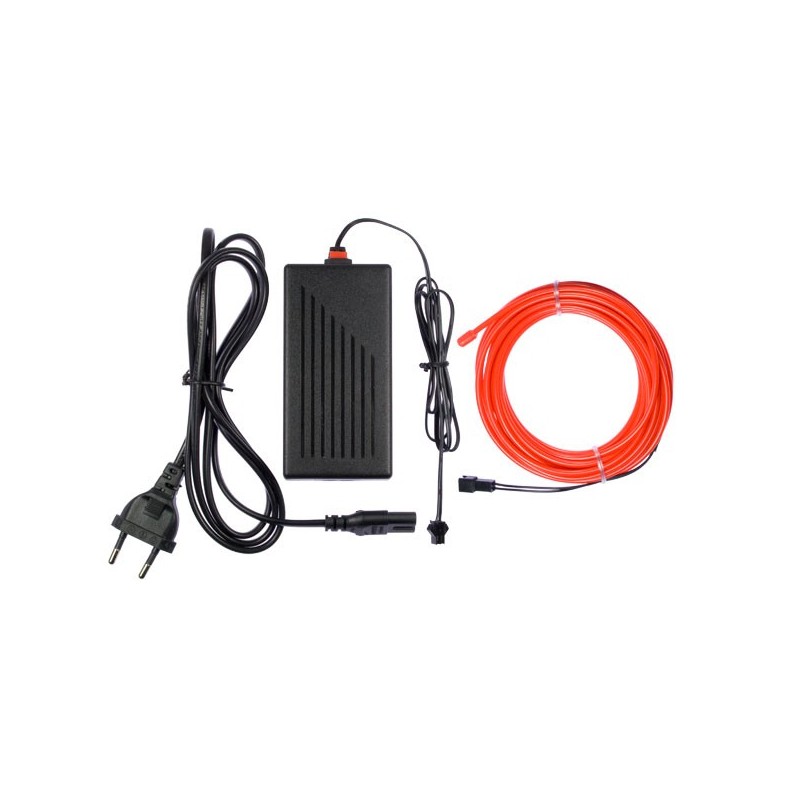 Neon flexible deco house red - 5m - diam. 3mm + flashing