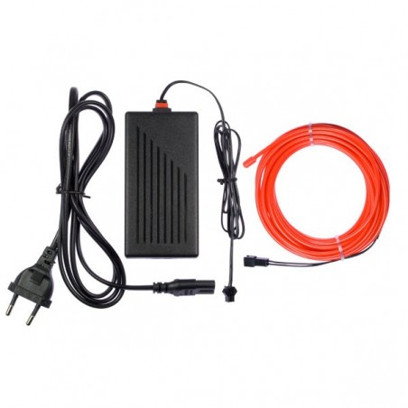 Neon flexible deco house red - 5m - diam. 3mm + flashing