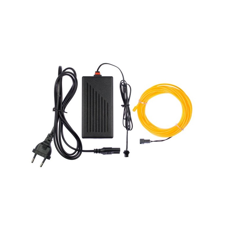 Neon flexible deco house yellow - 5m - diam. 3mm + flashing