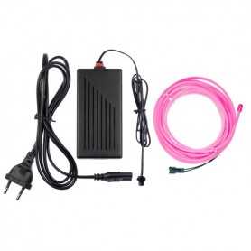 Neon flexible Hausdekoration rosa - 5m - Durchm. 3mm + Blinklicht