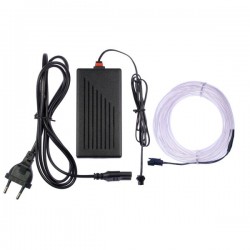 Neon flexible Hausdekoration weiß - 5m - Durchm. 3mm + Blinklicht