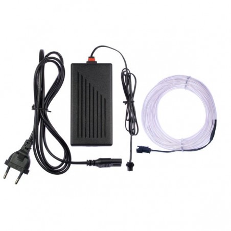 Neón flexible decoración hogar blanco - 5m - diám. 3mm + tapajuntas