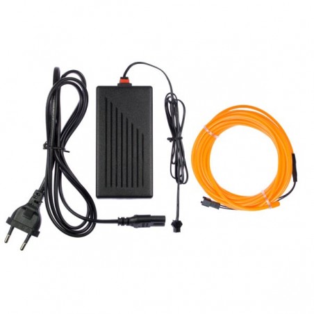 Neón flexible decoración hogar naranja - 5m - diám. 3mm + tapajuntas