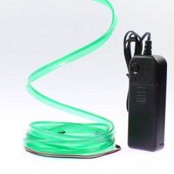 Cable luminoso collar verde 2m con pilas transformador 