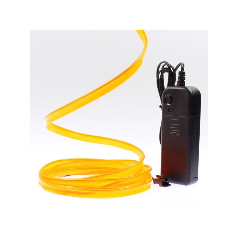 Orangefarbener Leuchtfaden mit 2m Halsband und Batteriebetrieb