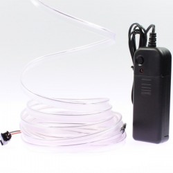 Cable luminoso collar blanco 5m con pilas transformador 