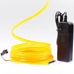 Gelber Leuchtfaden mit 5 m langem Halsband und Batteriebetrieb