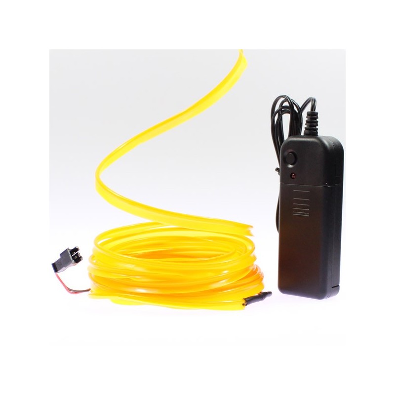 Gelber Leuchtfaden mit 5 m langem Halsband und Batteriebetrieb