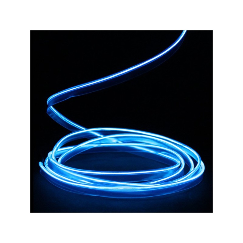 Cable luminoso collar azul 2m con pilas transformador 
