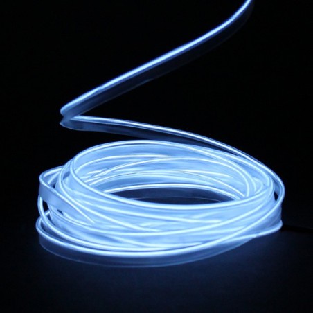 Weißer Leuchtfaden mit 5 m langem Halsband und Batteriebetrieb