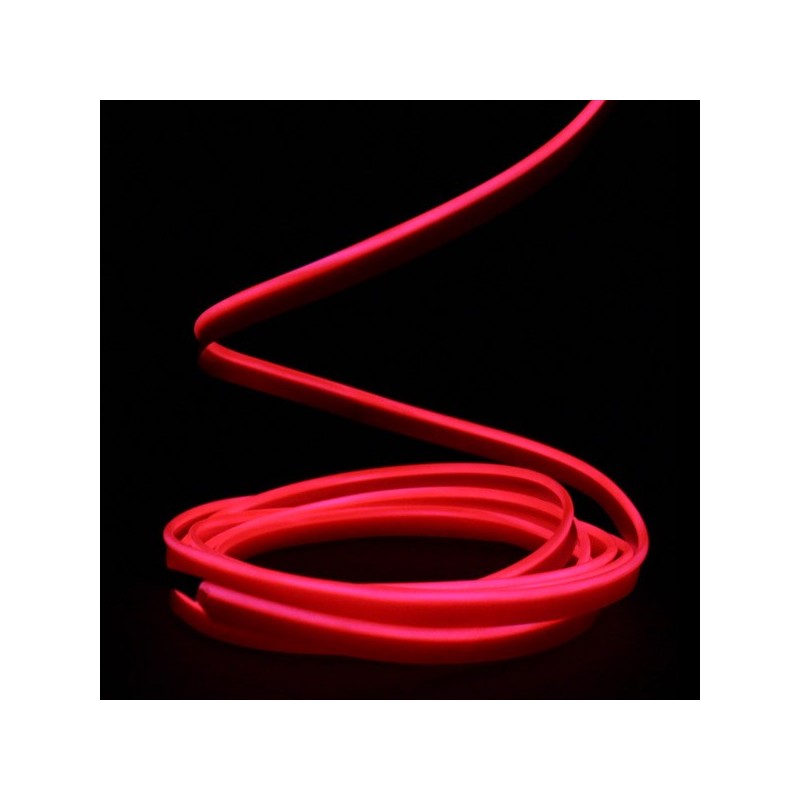 Fil lumineux rouge collerette tuning moto - 2m