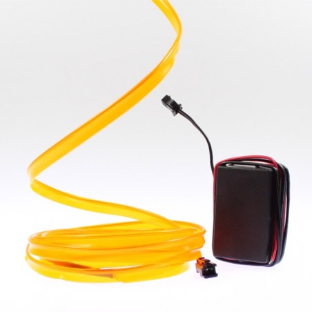 Fil lumineux orange collerette tuning moto - 2m