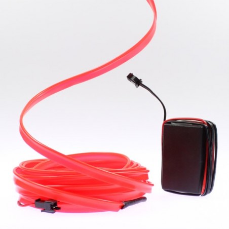 Fil lumineux rouge collerette tuning moto - 5m