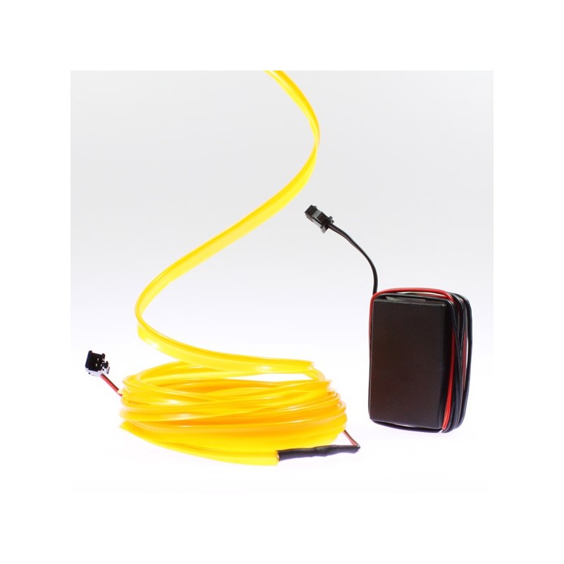 Fil lumineux jaune collerette tuning moto - 5m