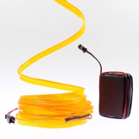 Fil lumineux orange collerette tuning moto - 5m