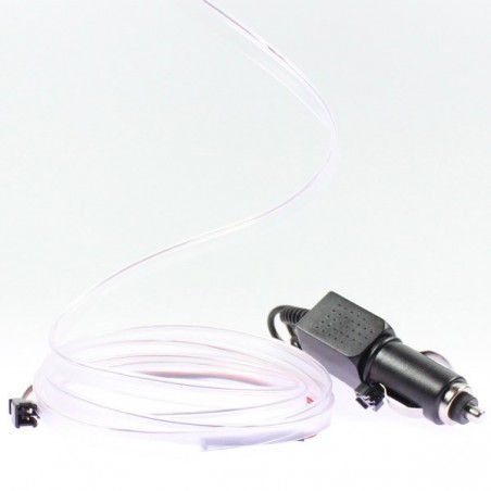 Cable luminoso collar tuning coche blanco + encendedor - 2m