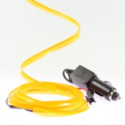 Cable luminoso collar tuning naranja coche + encendedor - 2m