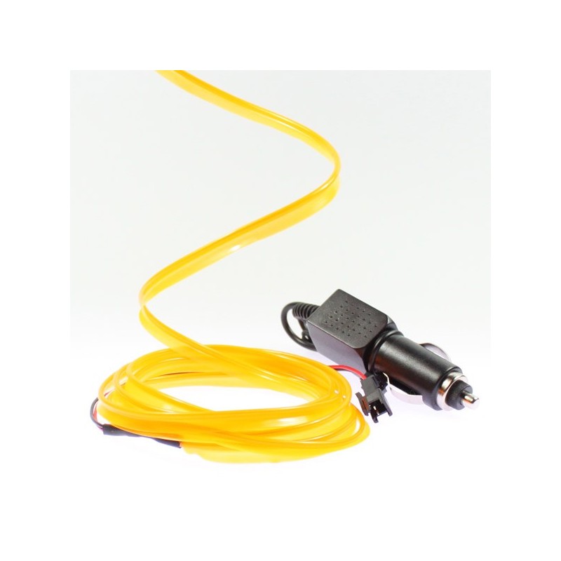 Cable luminoso collar tuning naranja coche + encendedor - 2m