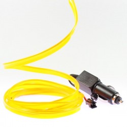 Cable luminoso collar tuning coche amarillo + encendedor - 2m
