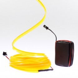 Cable luminoso collar amarillo 5m - tuning auto