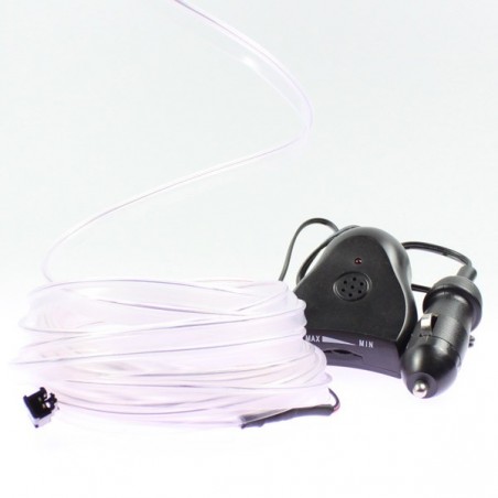 Fil lumineux blanc collerette 5m - tuning auto + capteur de son