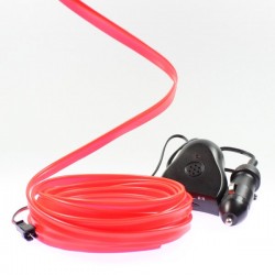 Cable luminoso collar rojo 5m - tuning del coche + sensor de sonido
