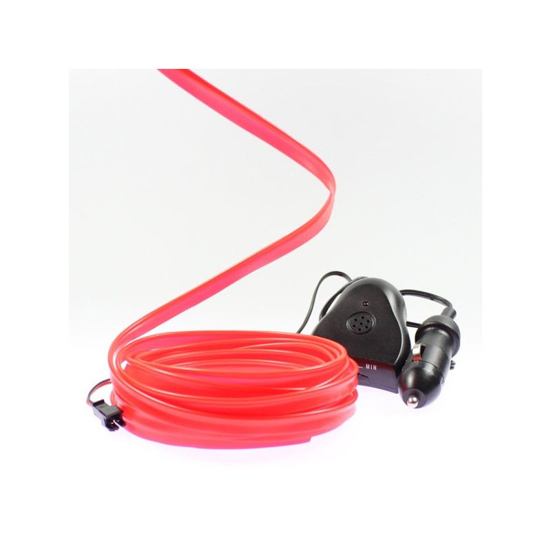 Leuchtfaden rot 5m - Autotuning + Soundsensor
