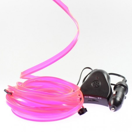 Cable luminoso rose collerette 5m - tuning coche + sensor sonido