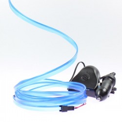 Fil lumineux bleu collerette 2m - tuning auto + capteur de son