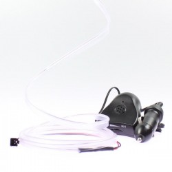 2m weißer Leuchtfaden mit Halsband - Autotuning + Soundsensor