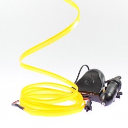 Cable luminoso collar amarillo 2m - tuning coche + sensor de sonido
