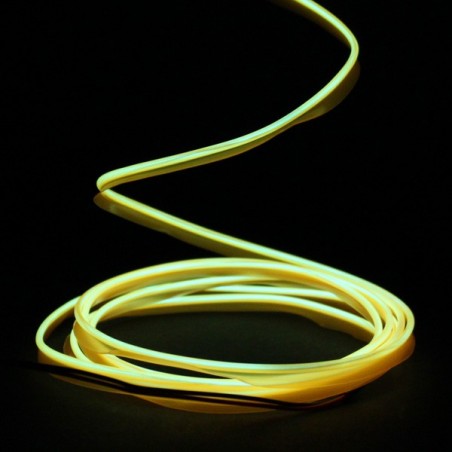 Cable luminoso collar amarillo 2m - tuning coche + sensor de sonido