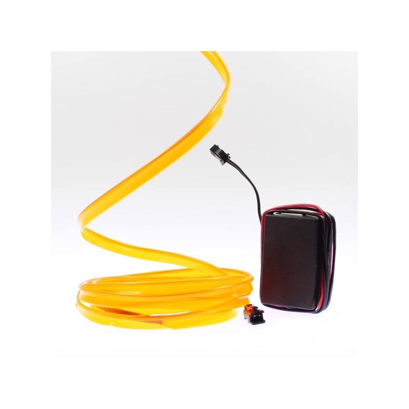 Cable luminoso collar naranja 2m - tuning auto