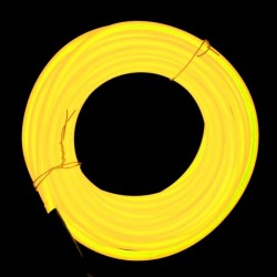 Néon flexible tuning auto jaune + capteur de son - 5m - diam. 3mm