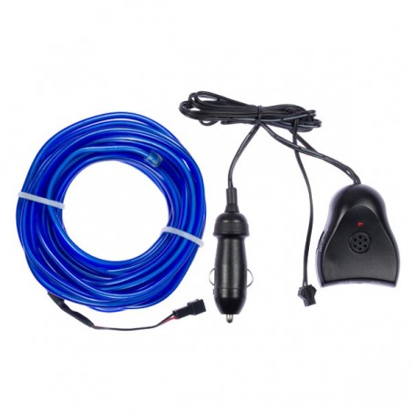 Bendable el wire blue car tuning + sound sensor
