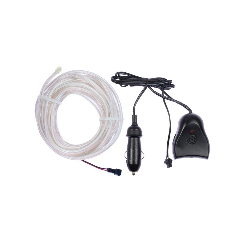 Néon flexiforme blanc tuning auto + capteur de son