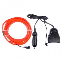Cable luz moldeable tuning coche rojo + sensor de sonido
