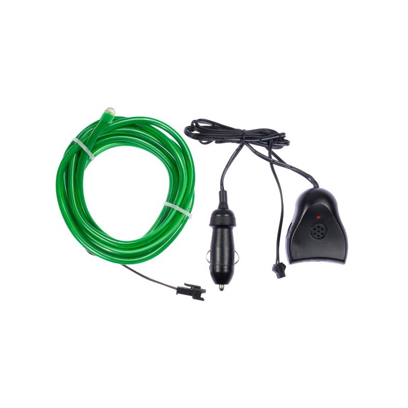 Bendable el wire green auto tuning + sound sensor