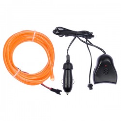 Cable luz moldeable auto tuning naranja + sensor de sonido