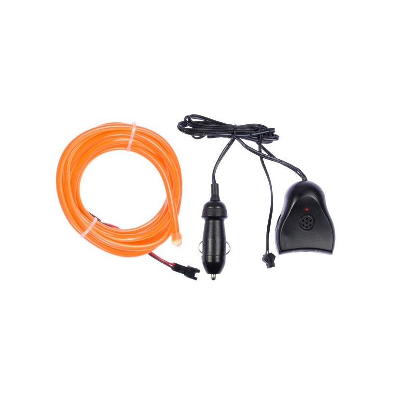 Bendable el wire orange tuning auto + sound sensor