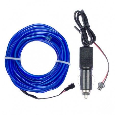 Bendable el wire blue tuning auto 2m + cigar lighter