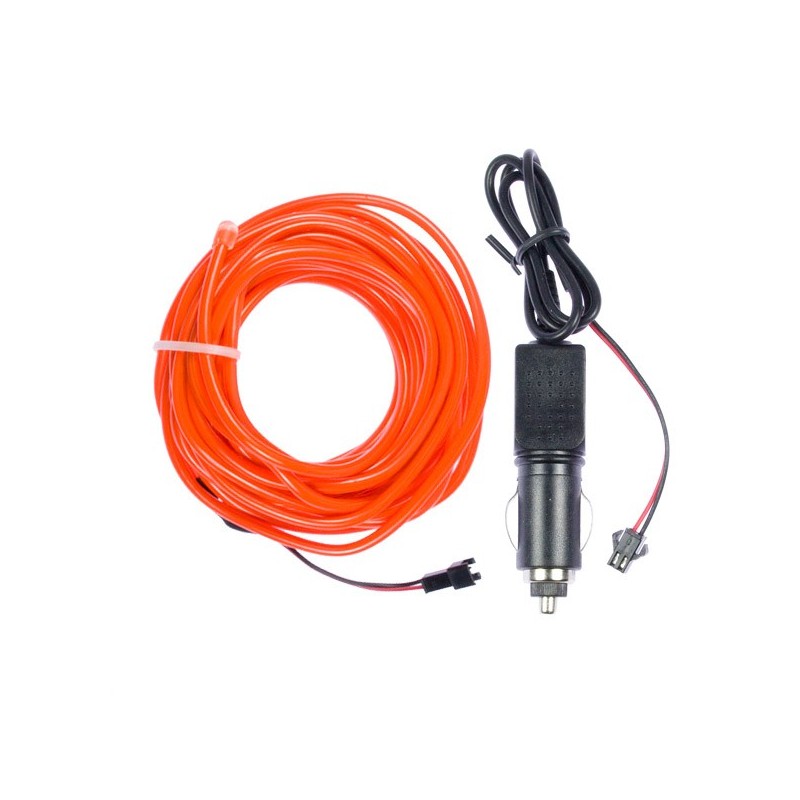 Bendable el wire red car tuning 2m + cigar lighter