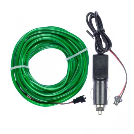 Néon flexiforme vert tuning auto 2m + allume cigare
