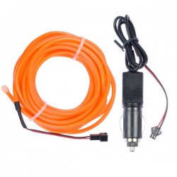 Néon flexiforme orange tuning auto 2m + allume cigare