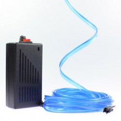 Cable luminoso collar azul 5m con transformador 220V + intermitente 