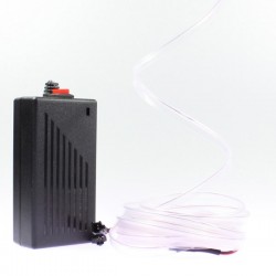 Weißer Leuchtfaden mit 5 m langem Halsband und 220-V-Stromversorgung + Blinklicht