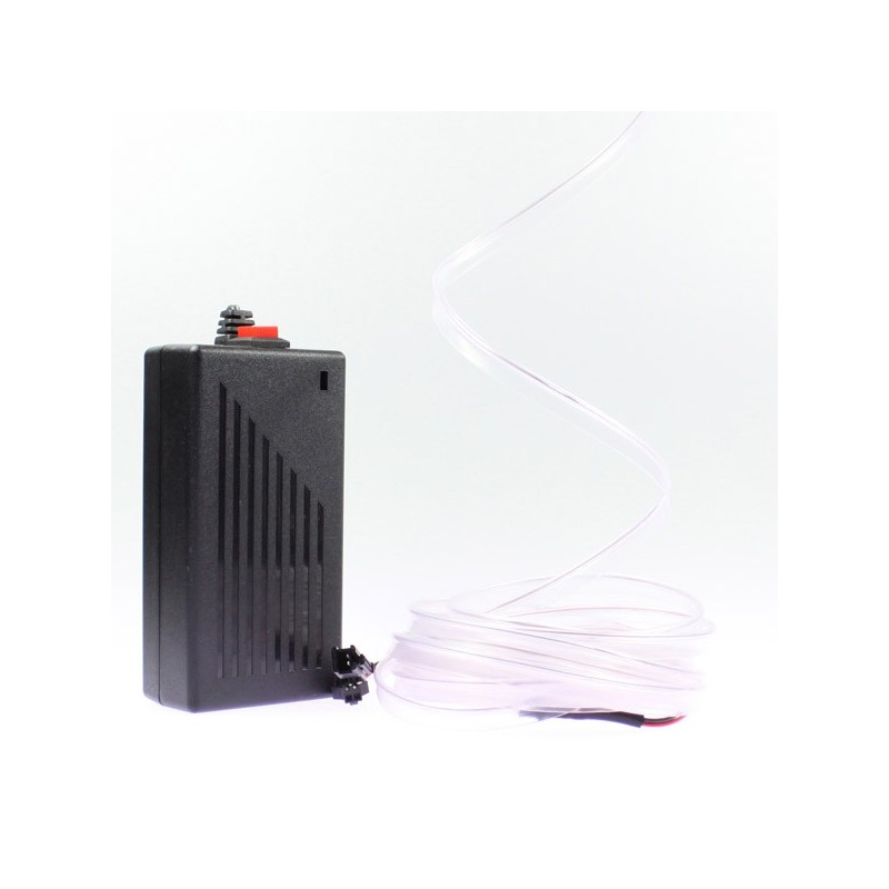 Weißer Leuchtfaden mit 5 m langem Halsband und 220-V-Stromversorgung + Blinklicht