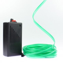 Cable luminoso collar verde 5m con transformador 220V + intermitente 