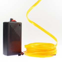 Orangefarbener Leuchtfaden mit 5 m langem Halsband und 220-V-Stromversorgung + Blinklicht