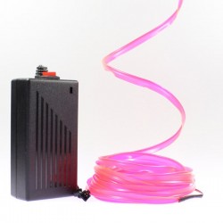 Cable luminoso collar rosa 5m con transformador 220V + intermitente 